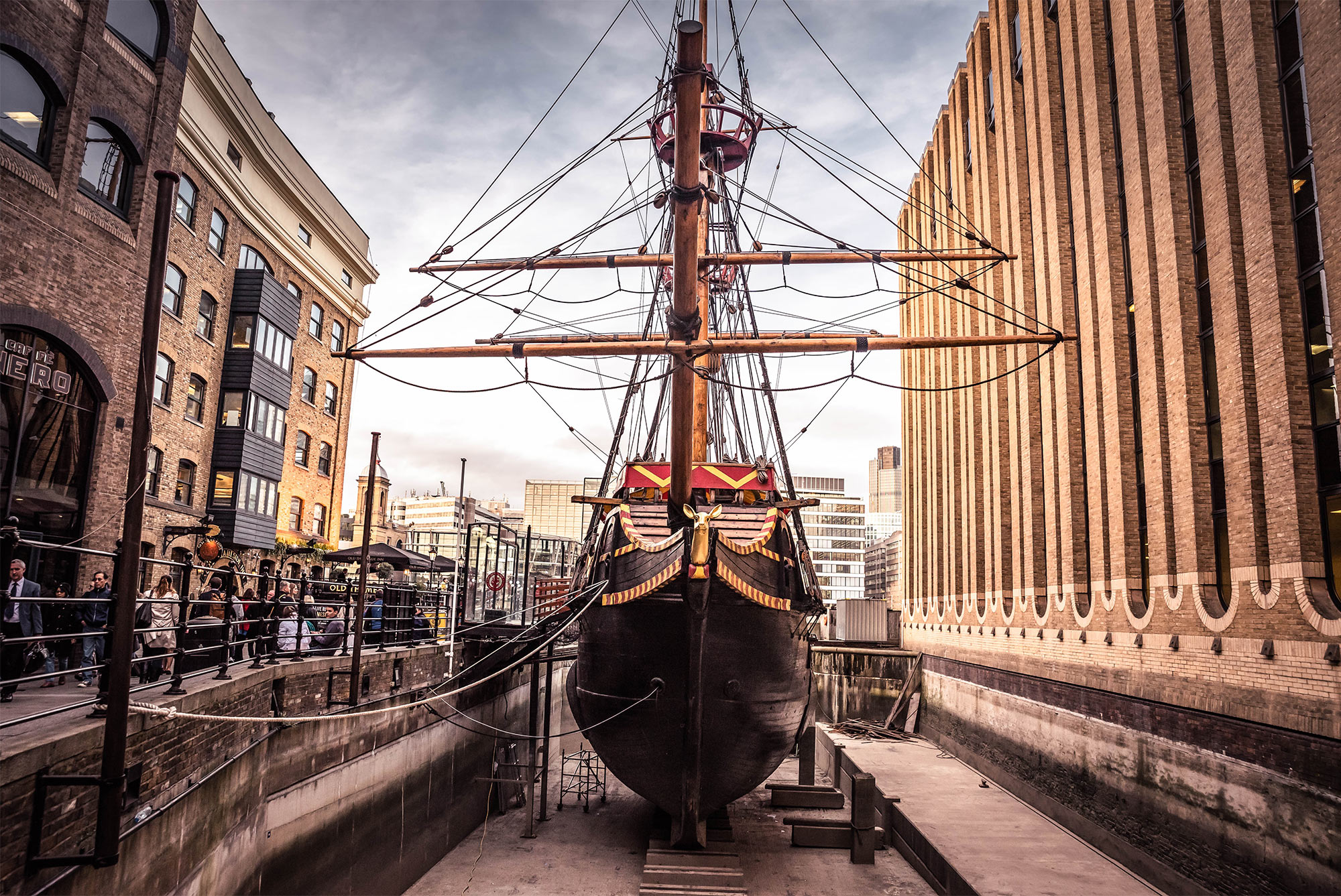 The Golden Hinde in dry dock